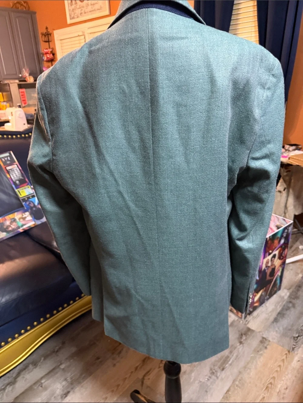 Sage Green Men's Classic Green Wool Blazer